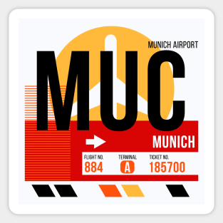 Munich (MUC) Airport // Sunset Baggage Tag Sticker